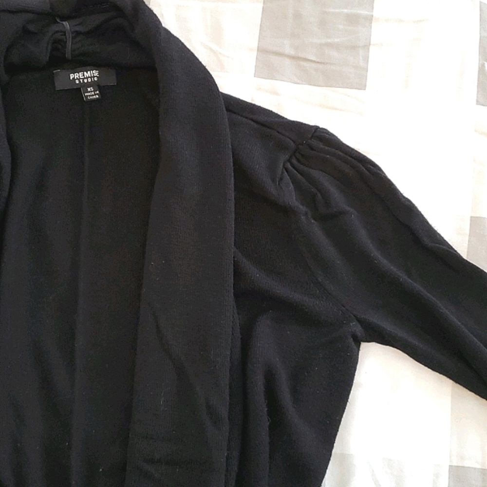 Women's black cardigan sweater, lightweight